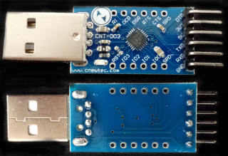 CP2104 USB module back and front